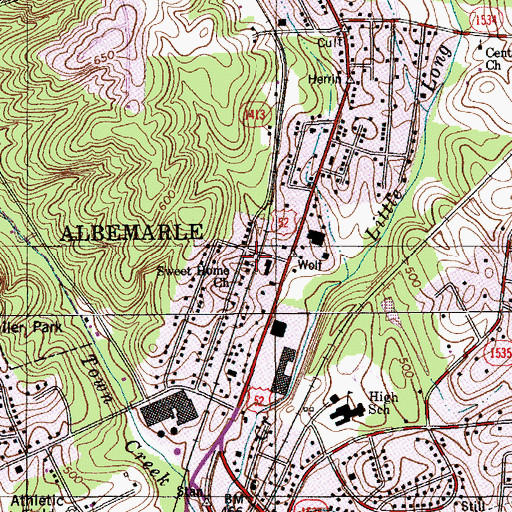 Topographic Map of Sweet Home Church, NC