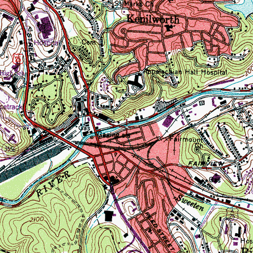 Topographic Map of Sweeten Creek, NC