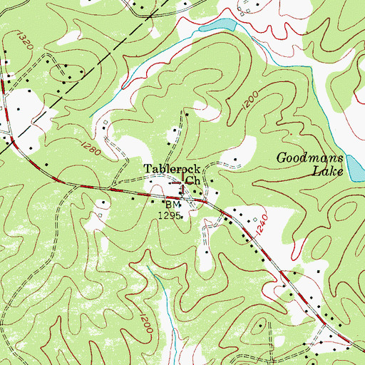 Topographic Map of Tablerock Church, NC