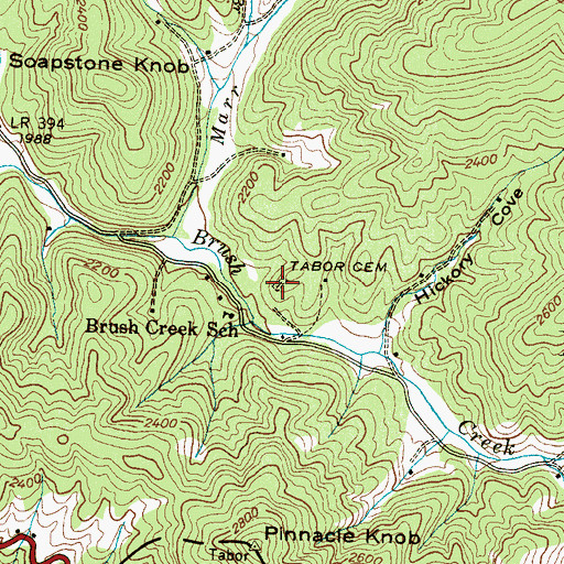 Topographic Map of Tabor Cemetery, NC