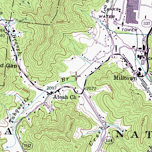 Topographic Map of Tahquette Branch, NC