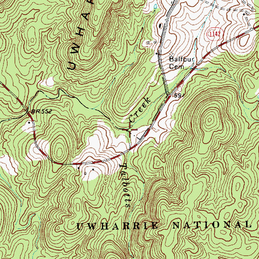 Topographic Map of Talbotts Branch, NC