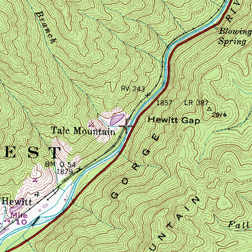 Topographic Map of Tale Mountain Branch, NC