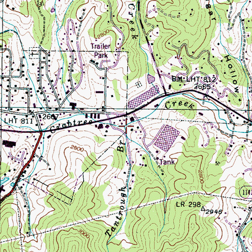 Topographic Map of Tantrough Branch, NC