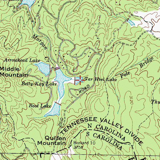 Topographic Map of Tar Heel Lake, NC