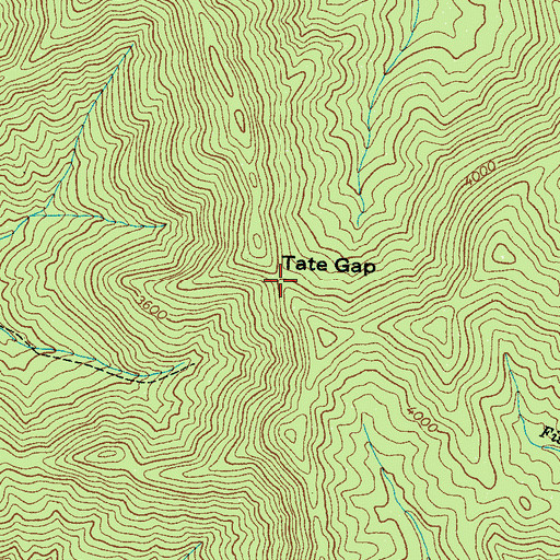 Topographic Map of Tate Gap, NC