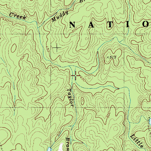 Topographic Map of Taylor Branch, NC