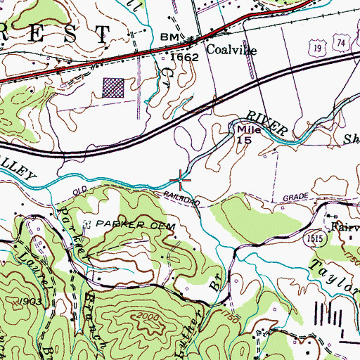 Topographic Map of Taylor Creek, NC