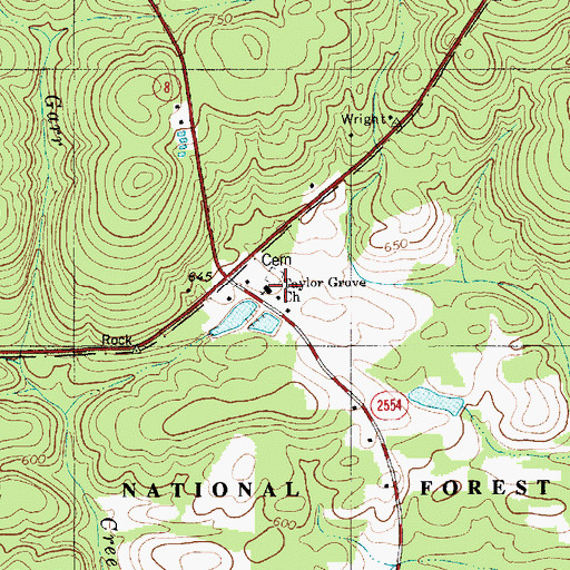 Topographic Map of Taylor Grove Church, NC