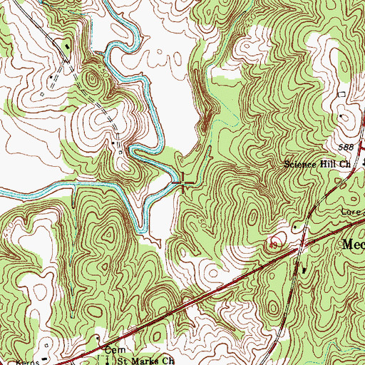 Topographic Map of Taylors Creek, NC