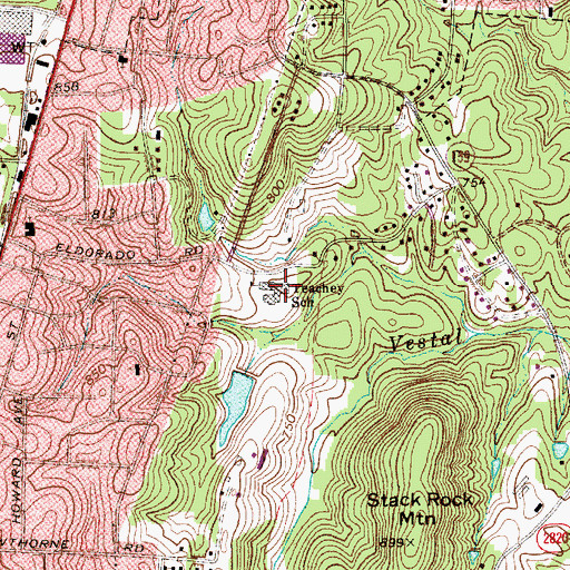Topographic Map of Teachey School, NC