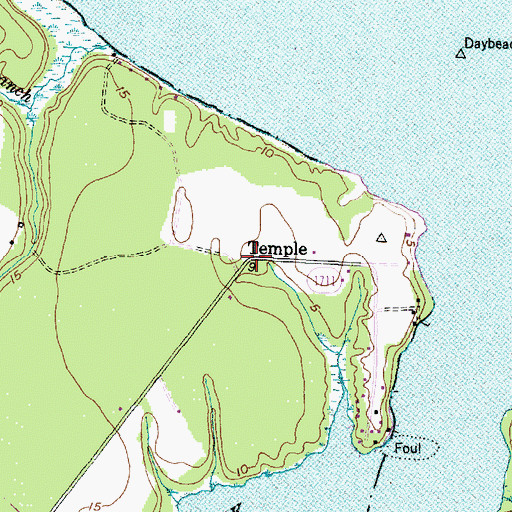 Topographic Map of Temple, NC