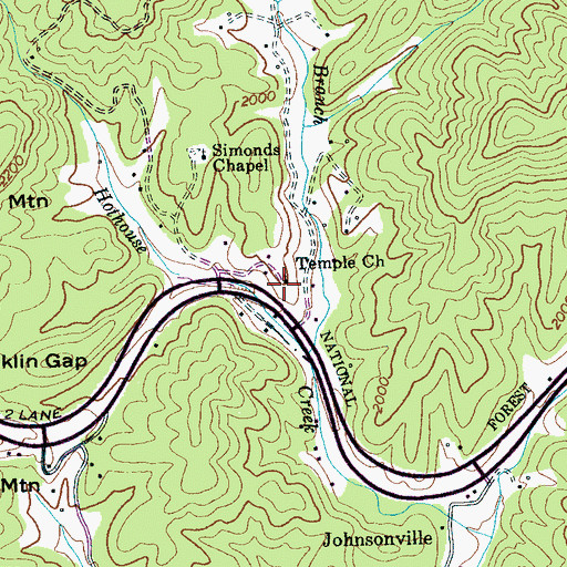 Topographic Map of Temple Church, NC