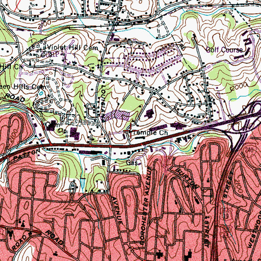 Topographic Map of Temple Church, NC