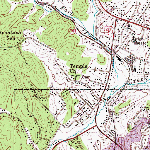 Topographic Map of Temple Church, NC