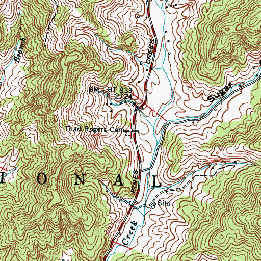 Topographic Map of Thad Rogers Cemetery, NC