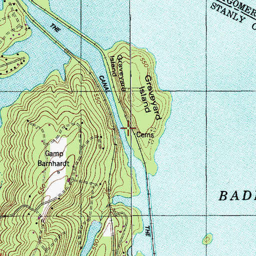 Topographic Map of The Canal, NC