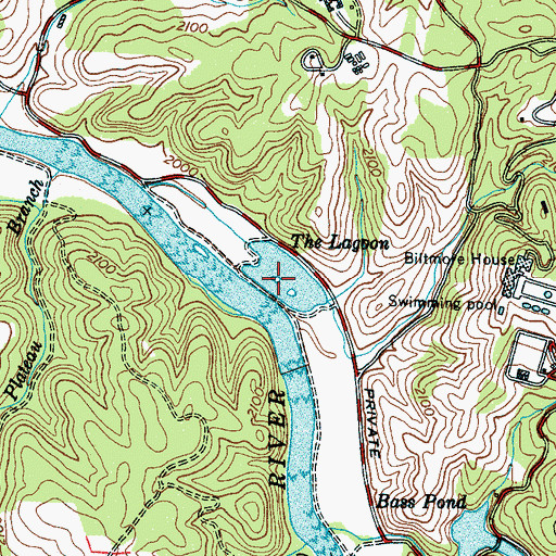 Topographic Map of The Lagoon, NC