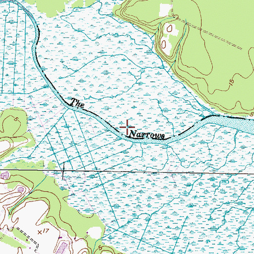 Topographic Map of The Narrows, NC