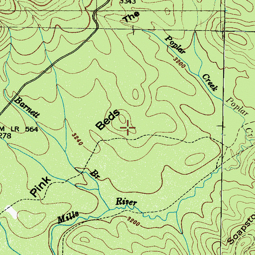 Topographic Map of The Pink Beds, NC