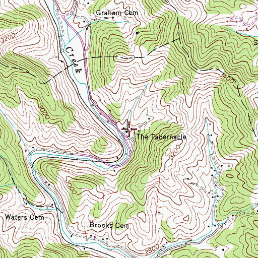 Topographic Map of The Tabernacle, NC