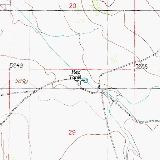 Topographic Map of Red Tank, AZ
