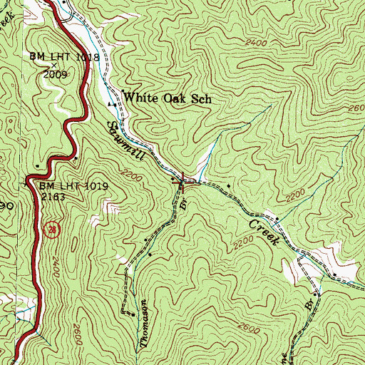 Topographic Map of Thomason Branch, NC