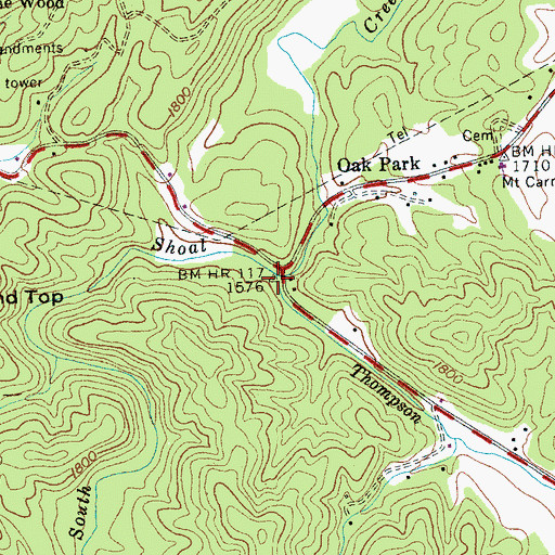 Topographic Map of Thompson Branch, NC