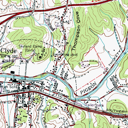 Topographic Map of Thompson Cove, NC