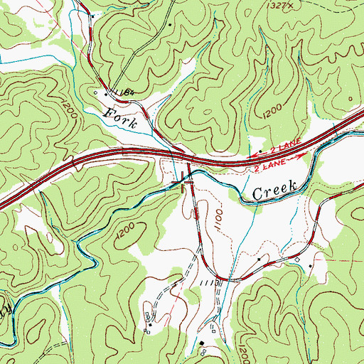 Topographic Map of Thompsons Fork, NC