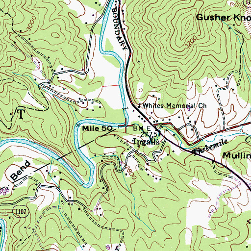 Topographic Map of Threemile Creek, NC