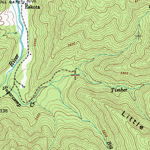 Topographic Map of Timber Creek, NC