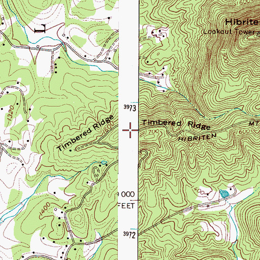 Topographic Map of Timbered Ridge, NC