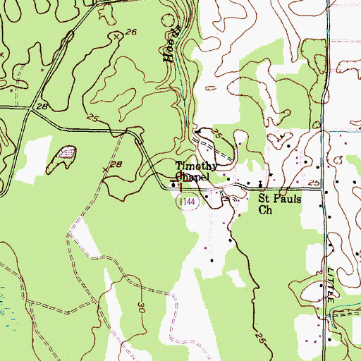 Topographic Map of Timothy Chapel, NC