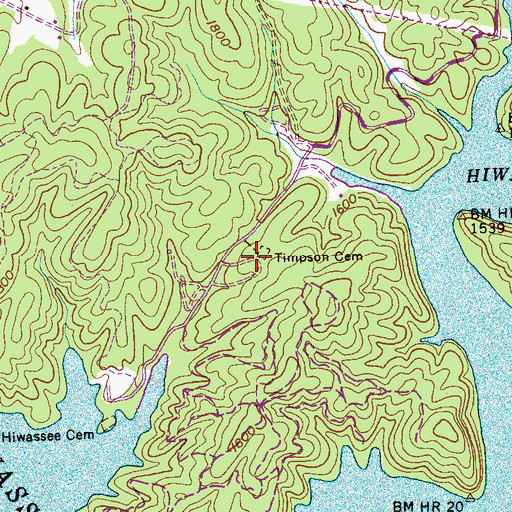 Topographic Map of Timpson Cemetery, NC