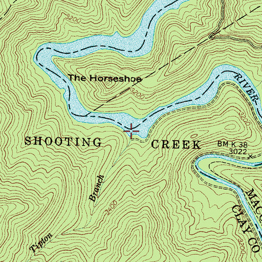 Topographic Map of Tipton Branch, NC
