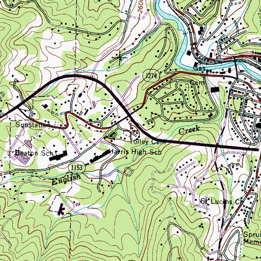 Topographic Map of Tolley Cemetery, NC