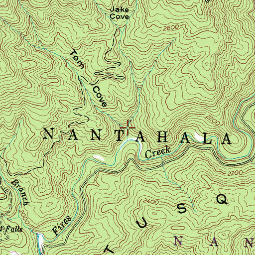 Topographic Map of Tom Cove, NC