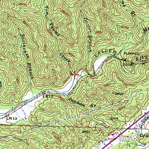 Topographic Map of Tom Thumb Creek, NC
