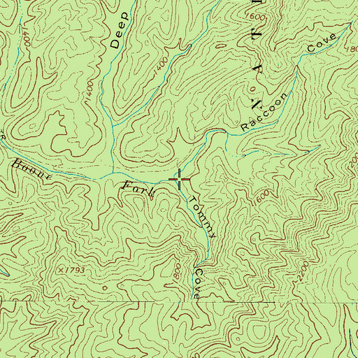 Topographic Map of Tommy Cove, NC
