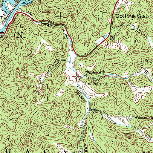 Topographic Map of Totherow Branch, NC
