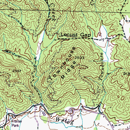 Topographic Map of Townhouse Ridge, NC