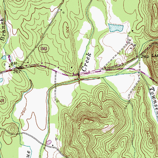 Topographic Map of Townsend Branch, NC