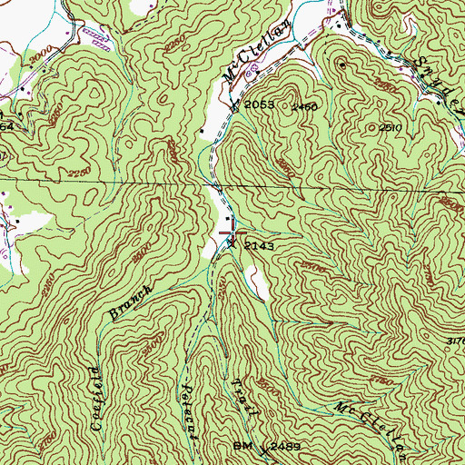 Topographic Map of Trail Branch, NC