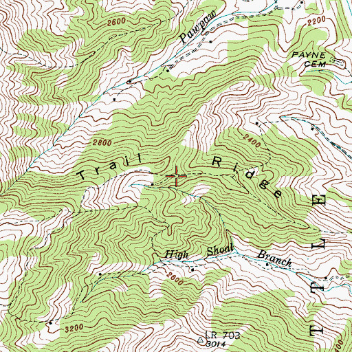 Topographic Map of Trail Ridge, NC