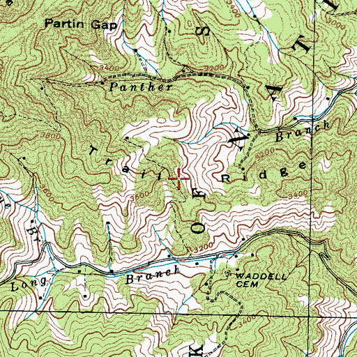 Topographic Map of Trail Ridge, NC