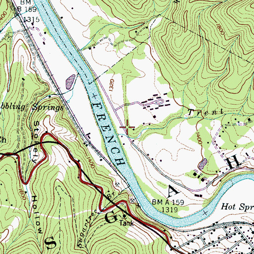 Topographic Map of Trent Branch, NC