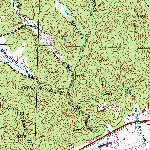 Topographic Map of Truett Branch, NC
