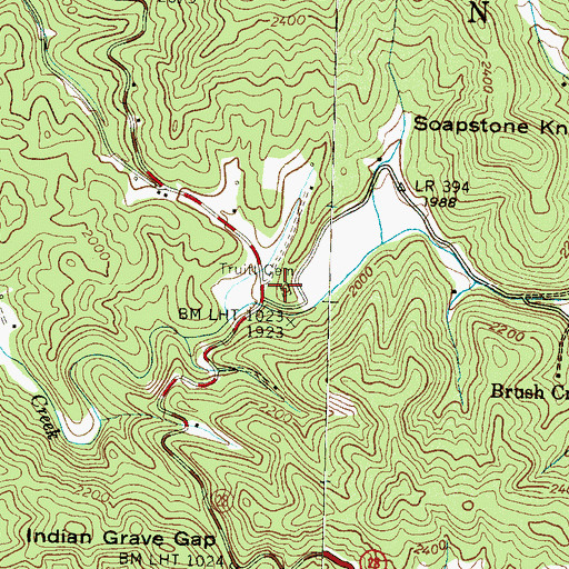 Topographic Map of Truitt Cemetery, NC