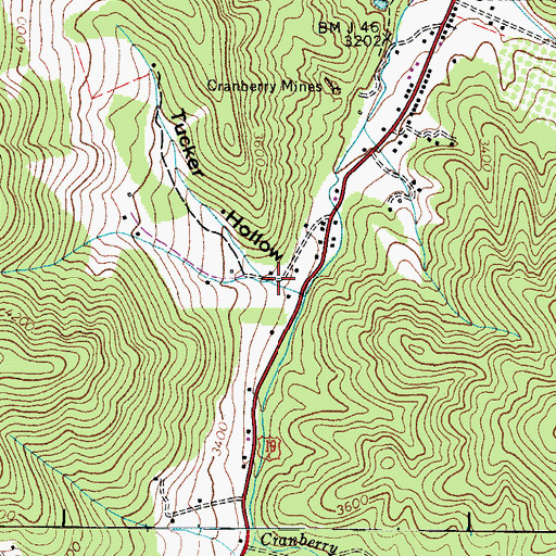 Topographic Map of Tucker Hollow, NC